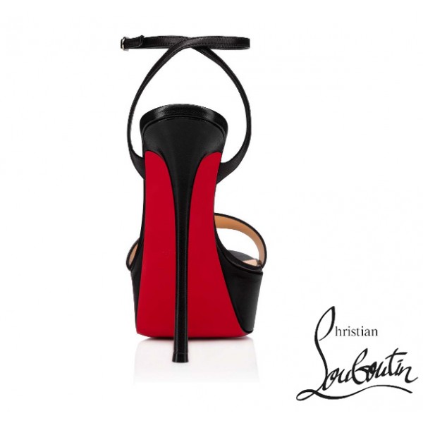 Christian Louboutin Alta Sandals in Black Nappa Leather 150mm shoes Cheap Louboutin sale